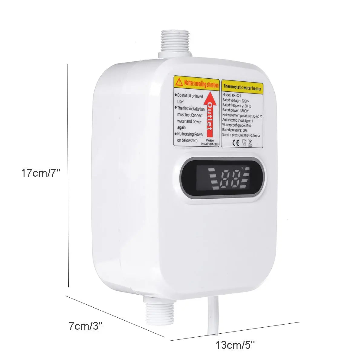 Electric Constant Temperature Water Heater Faucet Instant Heating LED Display Shower Tap Vertical Installation for Home