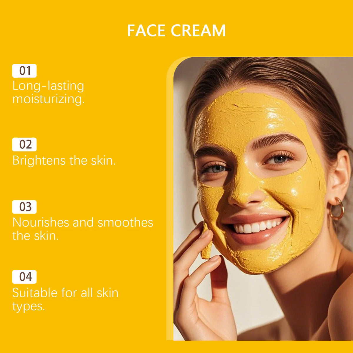 Turmeric Brightening Cream Fade Dark Spots Remove Pigmentation Smooth Fine Lines Lightening Lifting Moisturizing VC Faci