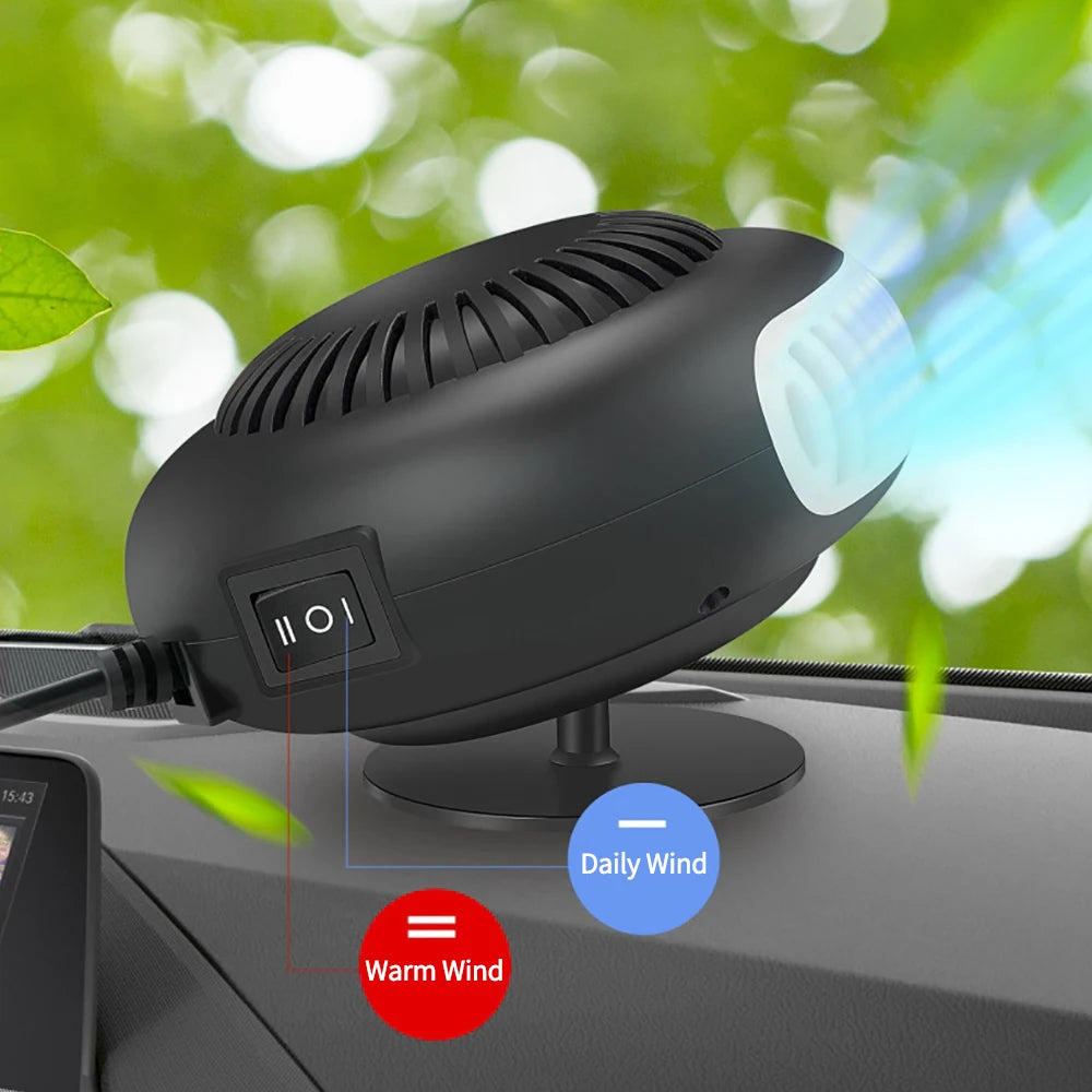 12V Car Heater 360° Rotatable Plug-In Fan