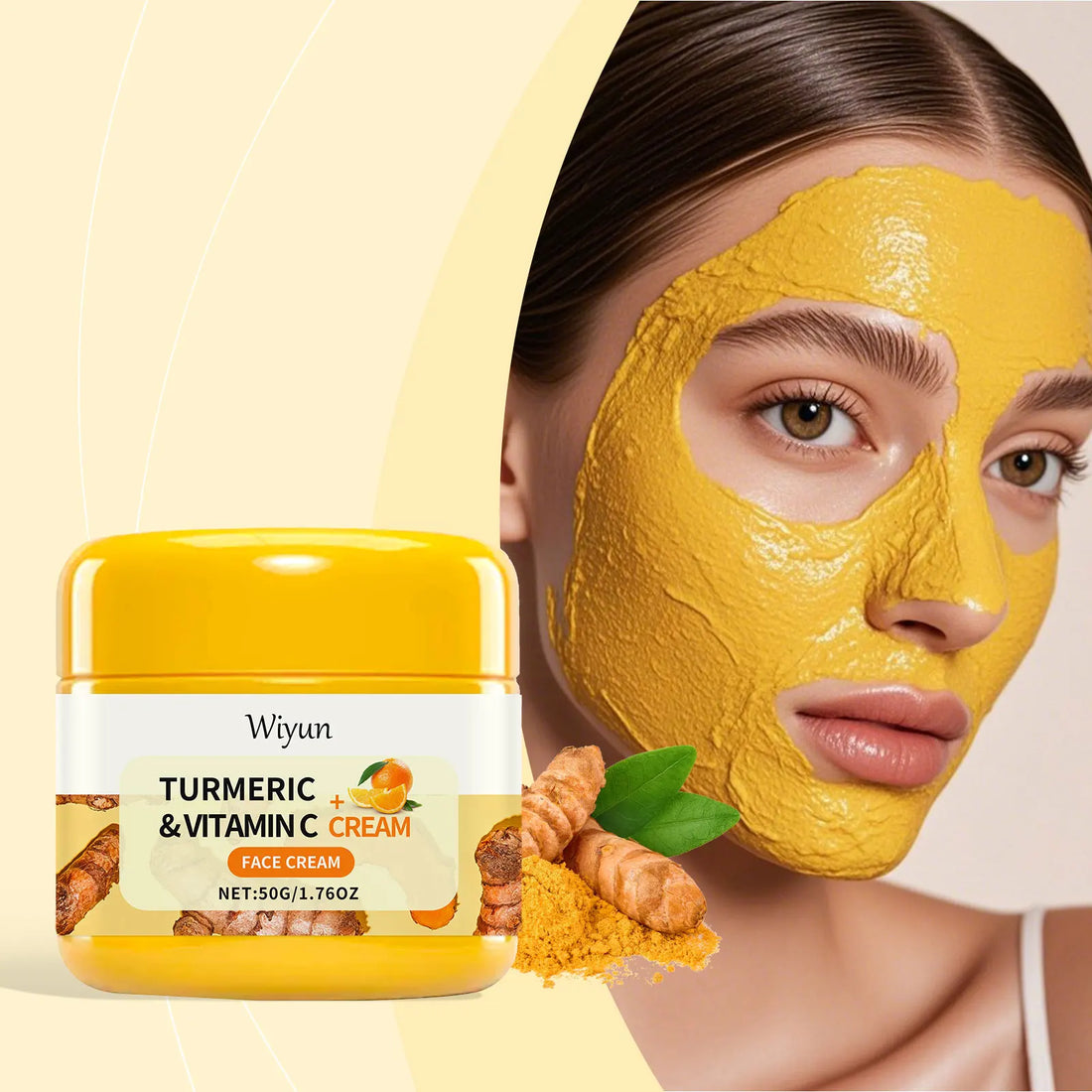 Turmeric Brightening Cream Fade Dark Spots Remove Pigmentation Smooth Fine Lines Lightening Lifting Moisturizing VC Faci