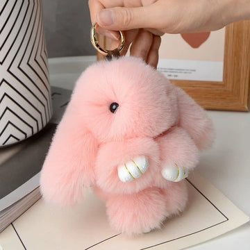 15cm Women's Rabbit Fur Keychain Bag Car Pendant Jewelry Decoration Fashionable Accessory for Bags And Gifts