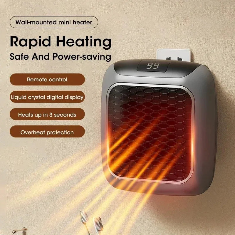 500W Electric Heater Wall-mounted Warm Air Blower Mini Hot Air Blower Plug-in Radiator With Remote Control Electric Hot 
