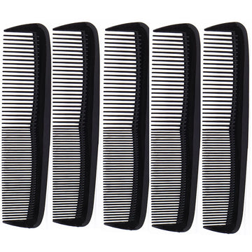 5pcs Black Hair Styling Comb, Fine Tooth Hair Comb, Heat Resistant Comb, Double Headed Hair Styling Comb