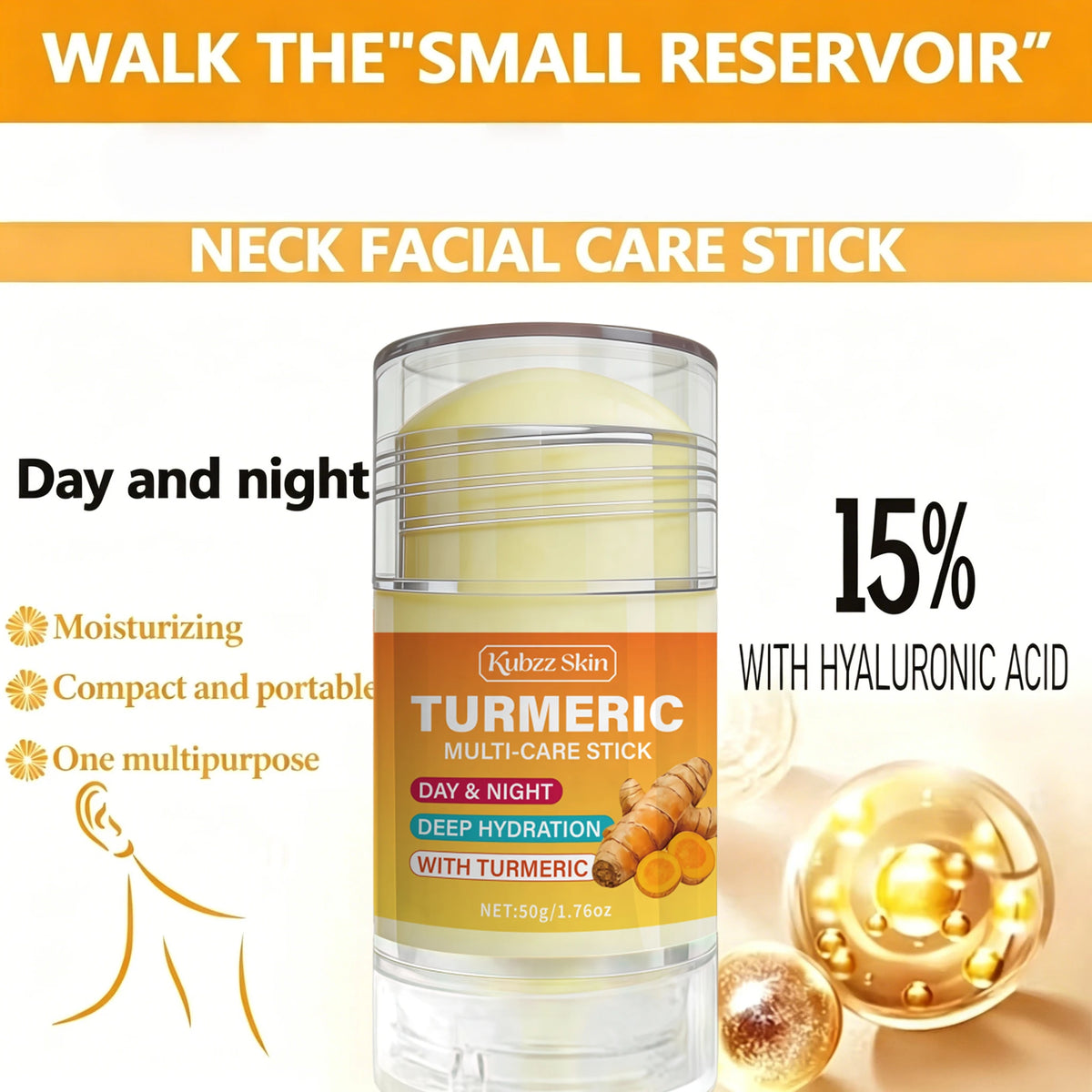 Instant Lift And Firming, Turmorie Facial And Neck Lift Gel Stick, Wrinkles Appear Reduced,
