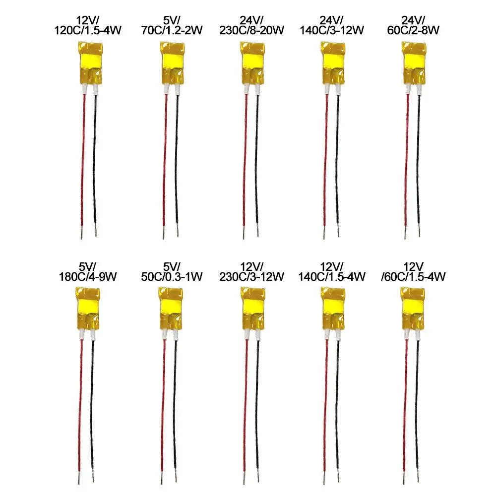 50-230 Degrees Celsius PTC Heaters 5V/12V/24V Heating Element Hair Dryer Accessories Curlers Heater Poultry Incubator To