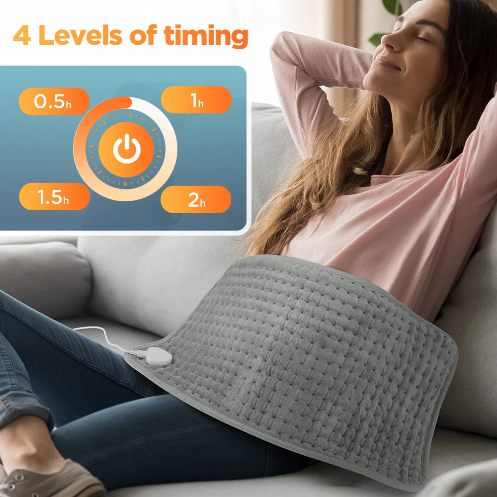 Electric Heating Pad Multifunctional Physiotherapy Heating Blanket Cushion 10 Levels Temperature Timing Body Back Warmer