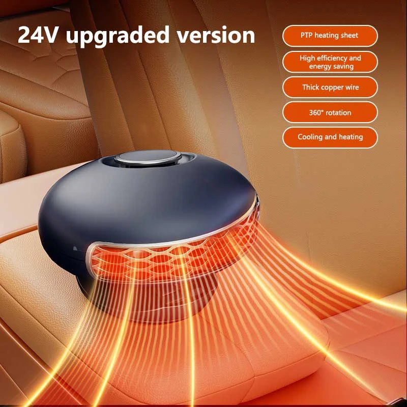 12V/24V Car Heater Heating Cooling Dual-purpose Low Power 360°rotation Defrost Defogger Fast Heating Foldable Stand 2026