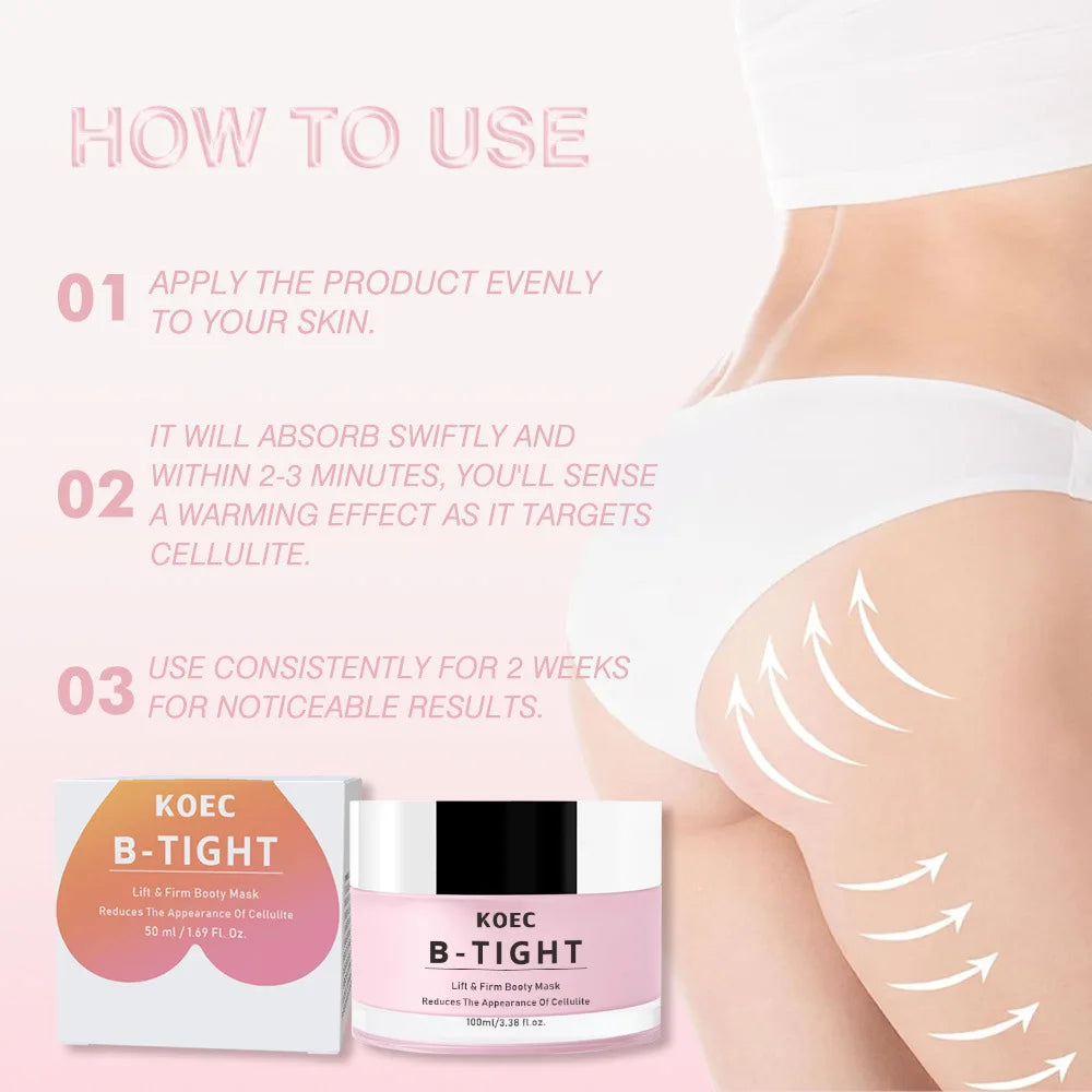 Butt TIGHT Lift Firm Cream - Tighten and Firm Booty, Reduce Loose and Crepey Skin, Firmness, Reduce Cellulite Appearance