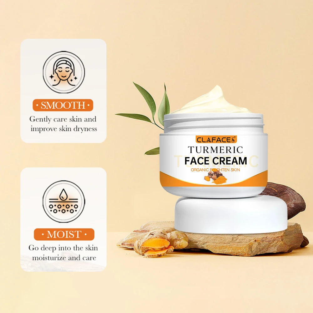 Turmeric Whitening Face Cream Reduce Wrinkle Lighten Fine Lines Makes Skin Look More Youthful Birghten Moisturize Facial