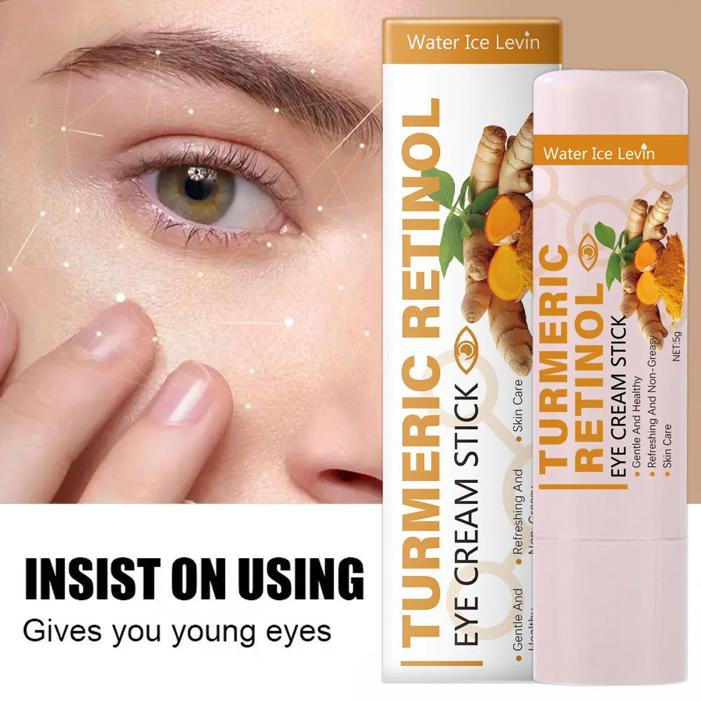 Turmeric eye cream stick nourishes the skin, improves fine lines, relieves eye bags and dark circles, and brightens the 