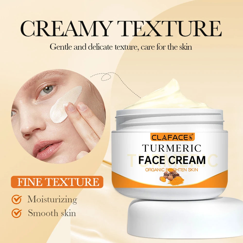 Turmeric Whitening Face Cream Reduce Wrinkle Lighten Fine Lines Makes Skin Look More Youthful Birghten Moisturize Facial