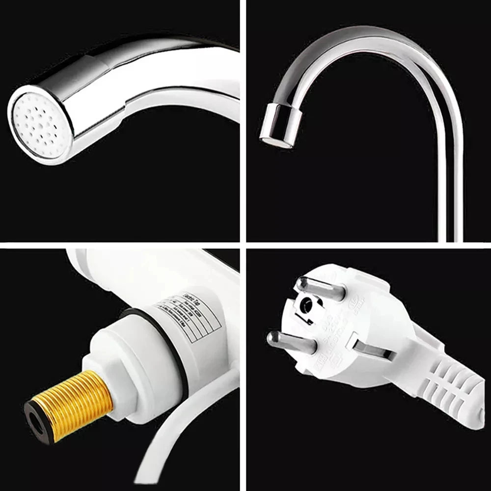 Instant Electric Water Heater Temperature Display Water Heating Kitchen Hot 3000W Water Heater with LED EU Plug Kitchen 