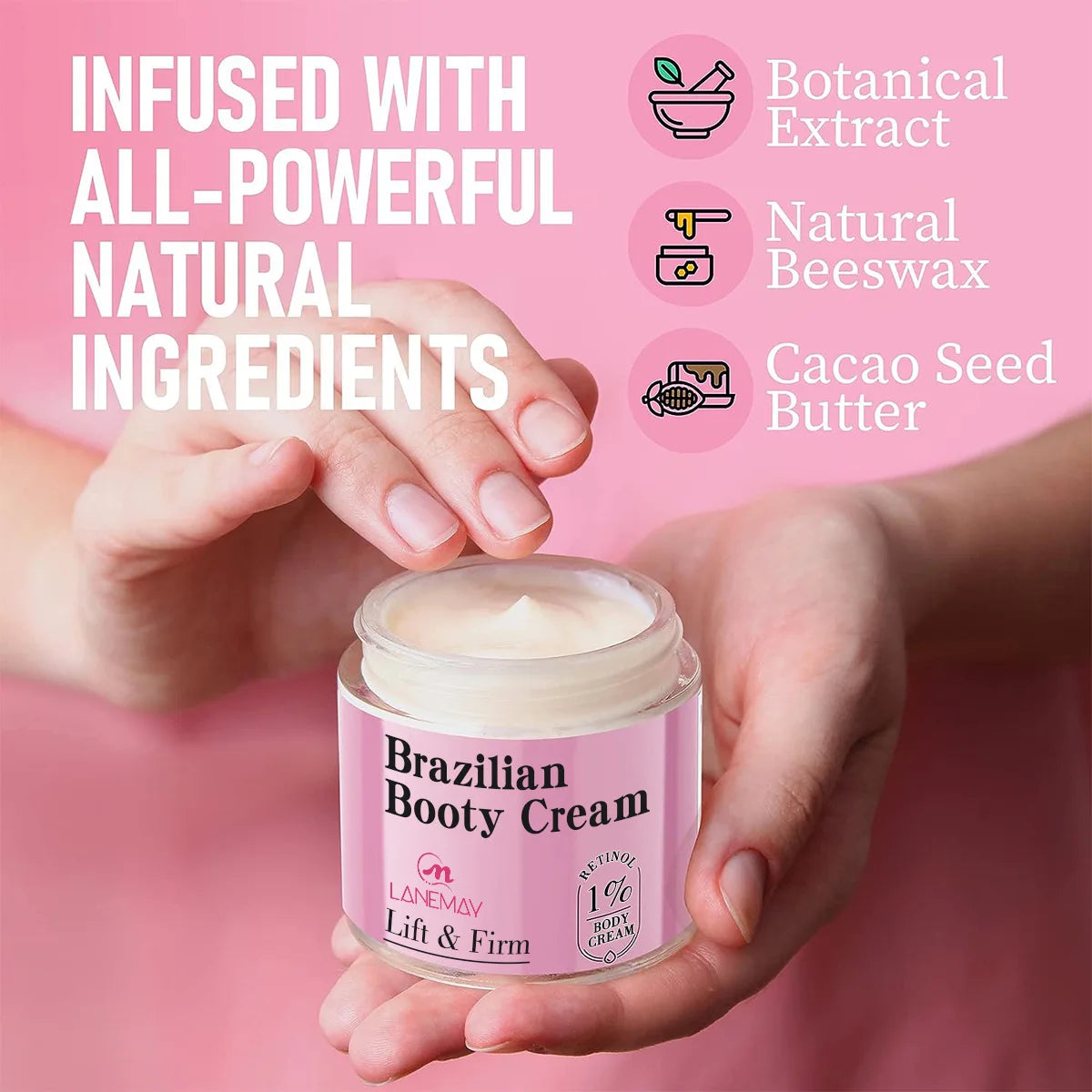 Brazilian Booty Cream Containing Retinol Makes the Skin Tight, Rich, and Elastic, and Lifts the Buttocks to Make Them Se