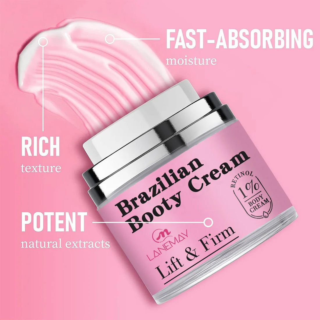 Brazilian Booty Cream Containing Retinol Makes the Skin Tight, Rich, and Elastic, and Lifts the Buttocks to Make Them Se