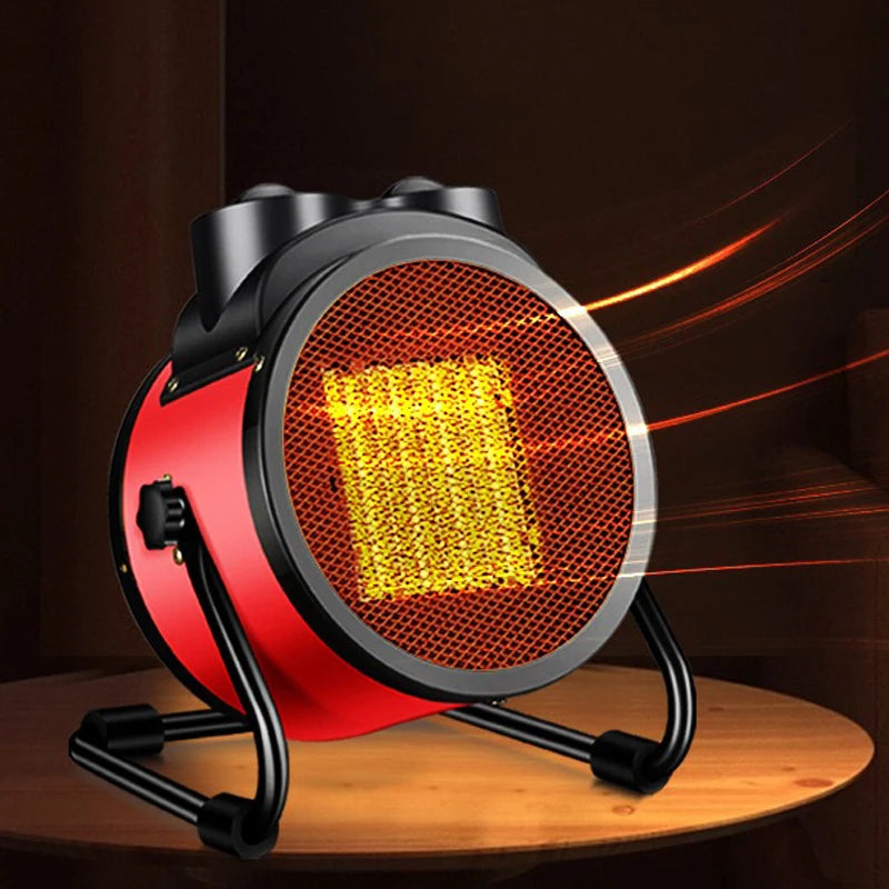 Electric Heating Fan 2000W Portable Space Heater Adjustable Thermostat 2 Heat Settings + Fan Mode Overheat & Tip-Over Pr
