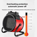 Electric Heating Fan 2000W Portable Space Heater Adjustable Thermostat 2 Heat Settings + Fan Mode Overheat & Tip-Over Pr