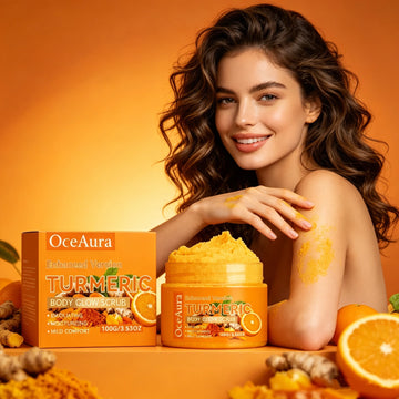 Enhanced Brightening Turmeric Body Scrub Moisturizing Smooth Boost Glow Shower Exfoliating Cream Hydrating Anti-Dull Bod