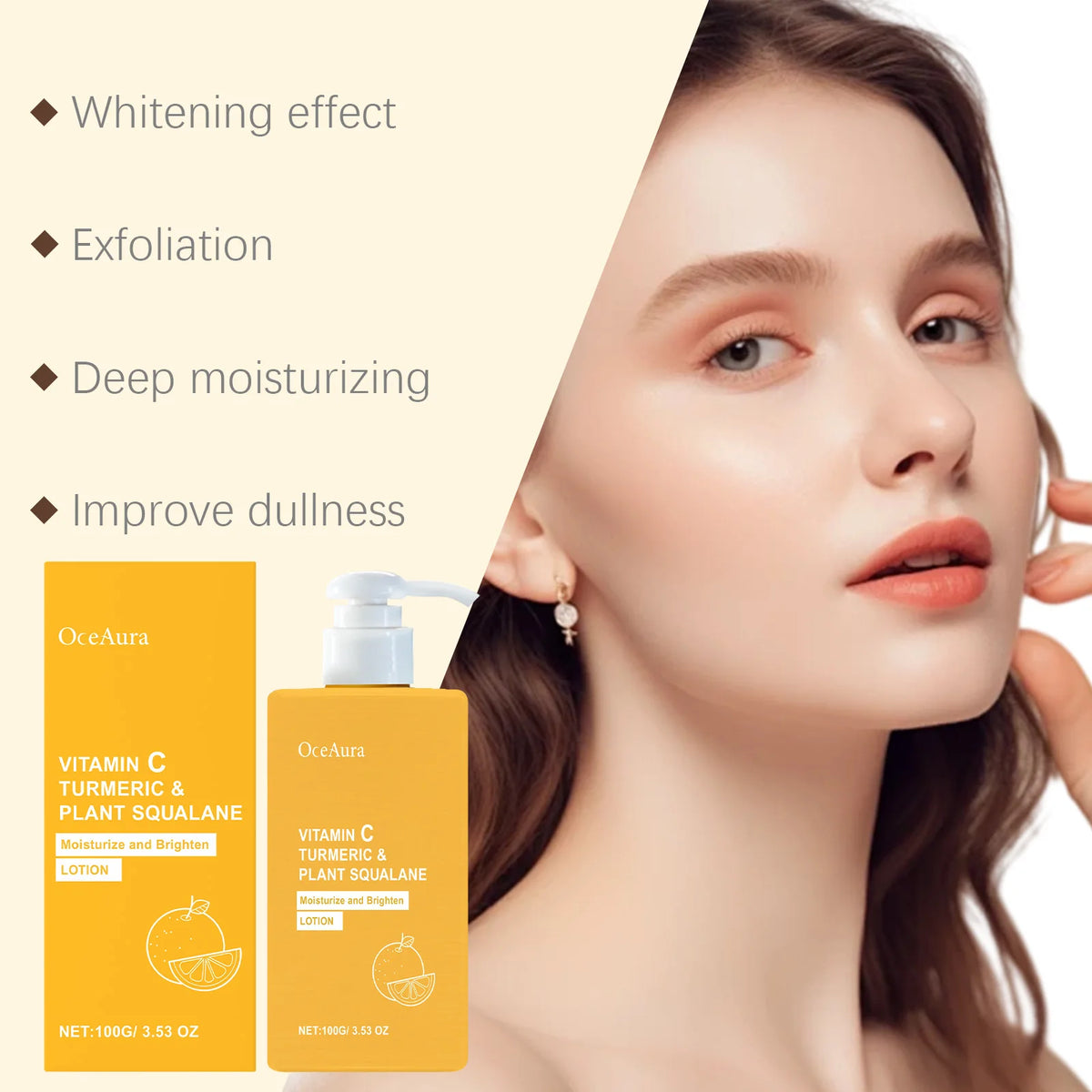 Turmeric Vitamin C Brightening Body Cream Deep Moisturizing Gentle Exfoliation Improve Dullness Even Skin Tone Nourishin