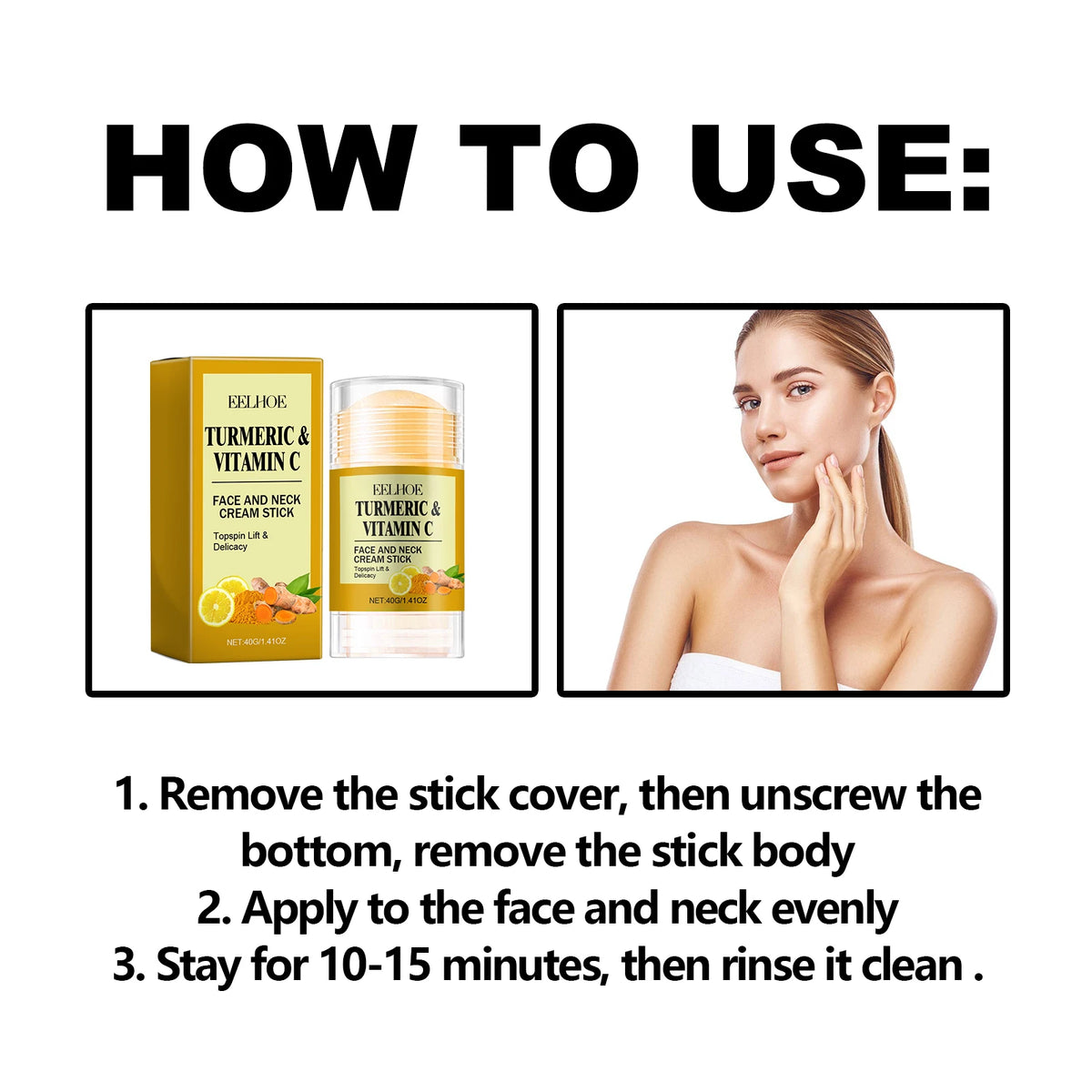 Turmeric Face Stick Vitamin C Neck Cream Revitalizing Brightening Moisturizer Clay Mask Balm For Even Tone Deep Pore Pur