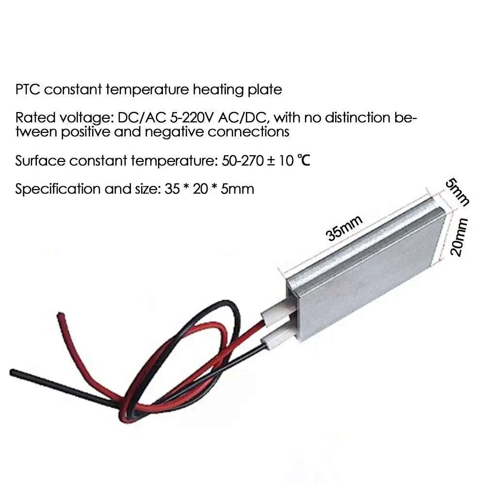 5-220V 40-270 Degrees Celsius PTC Heaters Heating Element Hair Dryer Curlers Heater Poultry Incubator Preheating