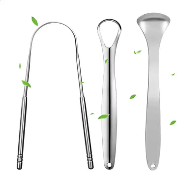 1pcs/2pcs/3pcs Metal Tongue Scraper Cleaner for Adults & Kids, Portable Stainless Steel Tongue Scrapers Brushes for Removing