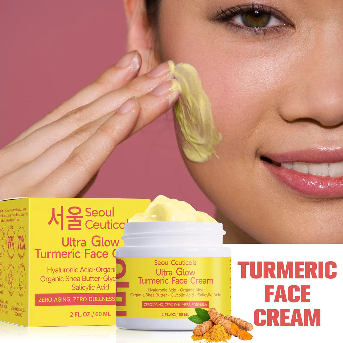 Turmeric Face Moisturizing Cream Hydrating Skin Nourishing Glow Locking Anti Oxidant Soothing Daily Facial Lotion Self C