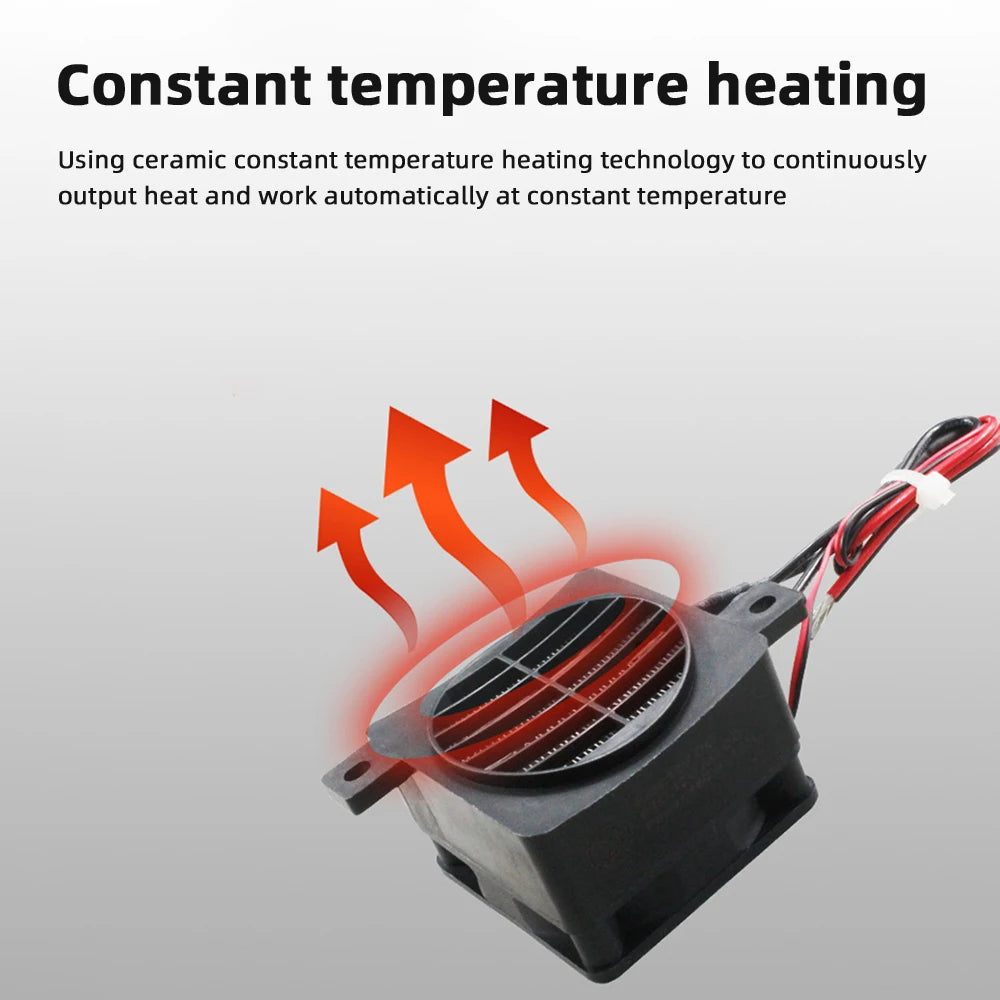 Constant-Temperature Air Heater, PTC Heating Element, 12V 120W, 100W, 24V 200W Ceramic Heater with Heat-Conducting Fan