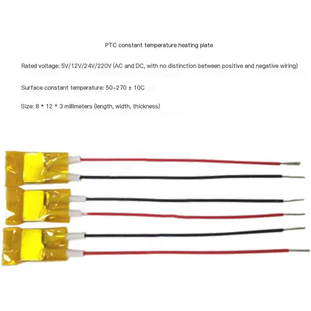 50-230 Degrees Celsius PTC Heaters 5V/12V/24V Heating Element Hair Dryer Accessories Curlers Heater Poultry Incubator To