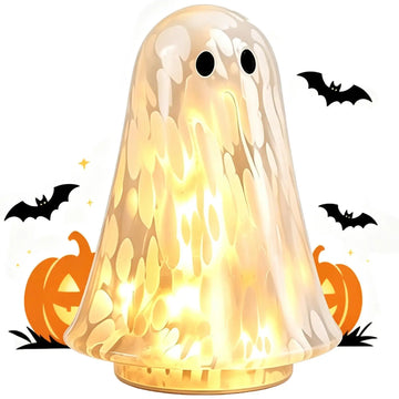 Halloween Decor Ghost Light Lighted Tabletop Decor Display Accent Halloween Light Up Confetti Ghost for Home Farmhouse Entrance