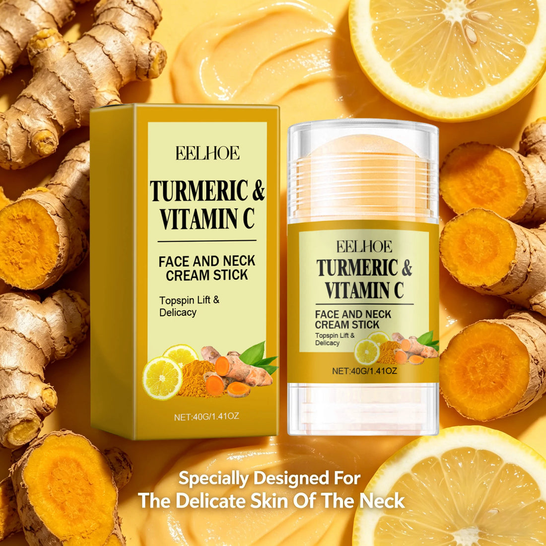 Turmeric Face Stick Vitamin C Neck Cream Revitalizing Brightening Moisturizer Clay Mask Balm For Even Tone Deep Pore Pur