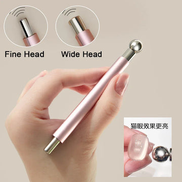 1pcs Little Wand Double Head Nail Magnetic Stick for Cat Eye Nail Gel Strong Magnet Steel Ball Detachable Manicure Magnetic Tool