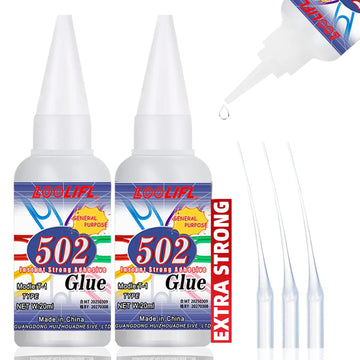 502 Super Strong Quick-Drying Adhesive, Professionally Used for Daily Repair of Toy Plastics, Is White, Transparent and Odorless