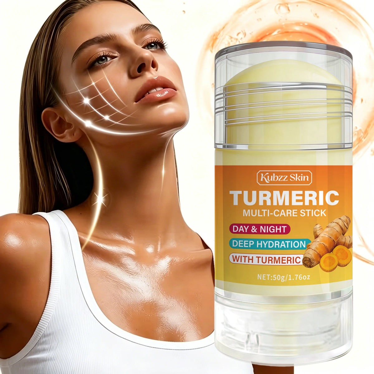 Instant Lift And Firming, Turmorie Facial And Neck Lift Gel Stick, Wrinkles Appear Reduced,