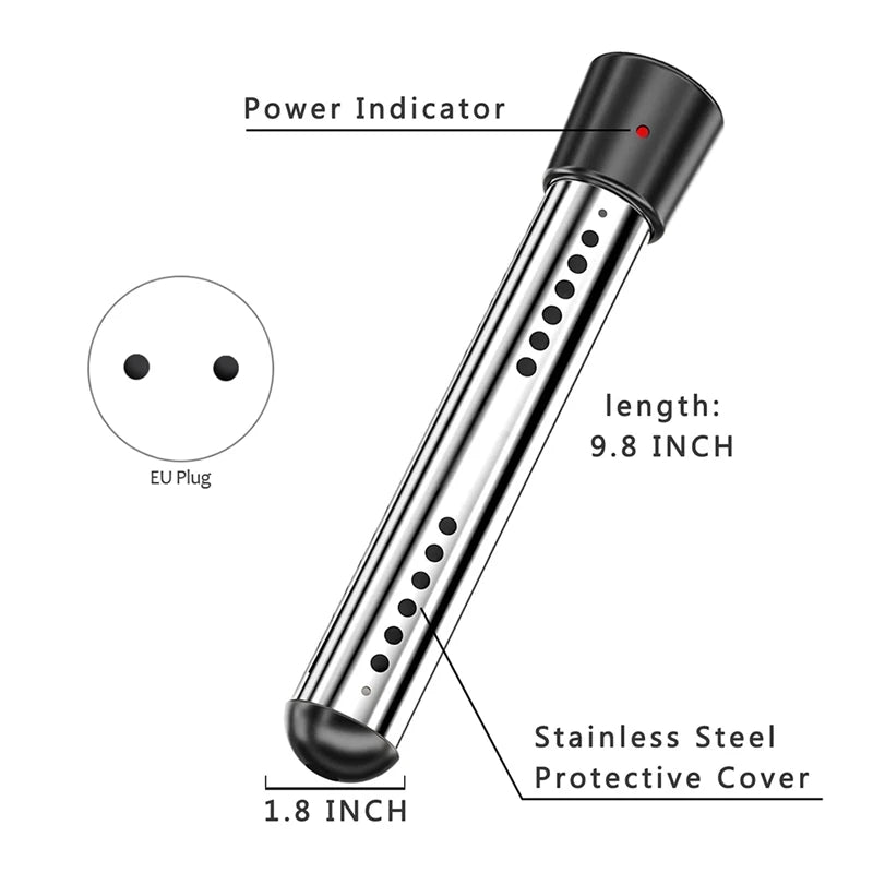 3000W EU 220V Electric Heater Boiler Water Heating Element Portable Immersion Suspension Bathroom Swimming Pool AU/EU/UK