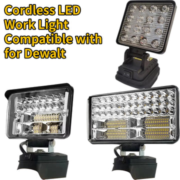 4/8 Inch Portable LED Spotlight Cordless Handheld Light Compatible with for Dewalt 18 V Battery for Outdoor Work Fishing