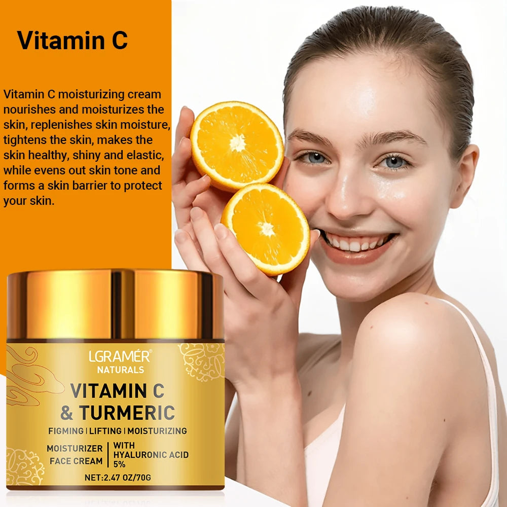 Turmeric Vitamin C Face cream Retinol Moisturizing Firming Hyaluronic Lightening Repairing Smooth Skincare Whitening Cre