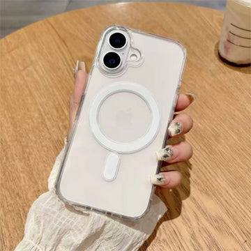 Strong Magnetic Magsafe Wireless Charging Case For iPhone 16 16e 15 14 13 12 11 Pro Max Plus mini Silicone Clear Soft Cover ﻿