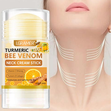LGRAMER Turmeric Vitamin C Neck Cream Stick Face Cream Stick Anti-Aging Lightens Spots and Wrinkles Whitening
