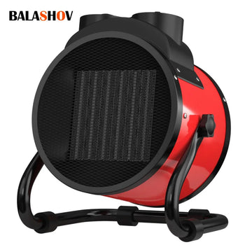 Electric Heating Fan 2000W Portable Space Heater Adjustable Thermostat 2 Heat Settings + Fan Mode Overheat & Tip-Over Pr