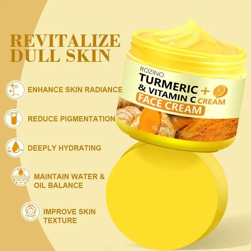 Turmeric VC Face Cream Firming Moisturizes Skin Leaving Skin Fresh Non Greasy Smooth Firm Soft Elastic Energetic