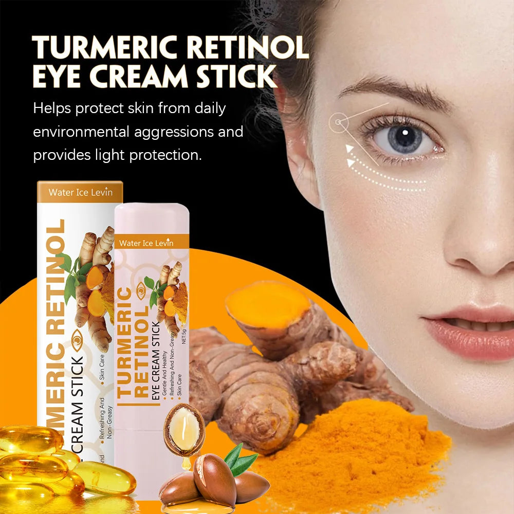 Turmeric eye cream stick nourishes the skin, improves fine lines, relieves eye bags and dark circles, and brightens the 