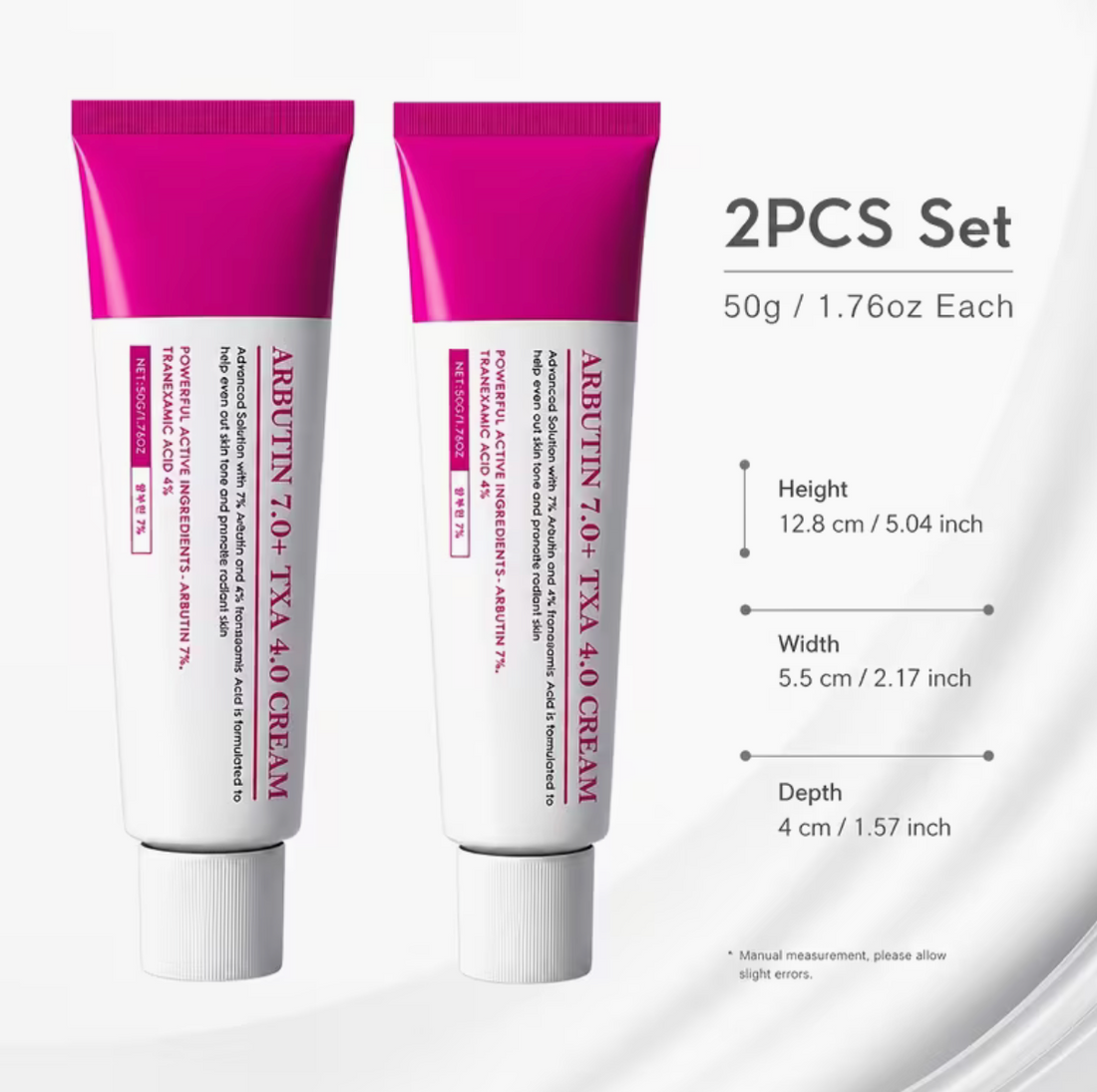 2pcs Arbutin 7.0 + TXA 4.0 Cream, Skin Moisturizing & Brightening Cream, Helps Even Out Light Beige, Keeps Skin Hydrated, Smooth And Refreshing Daily Face Care