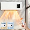 1500W Wall-mounted Electric Indoor Heater with Remote Control, 2 in 1 Mini Warmer / Ventilation Fan For Bedroom Bathroom