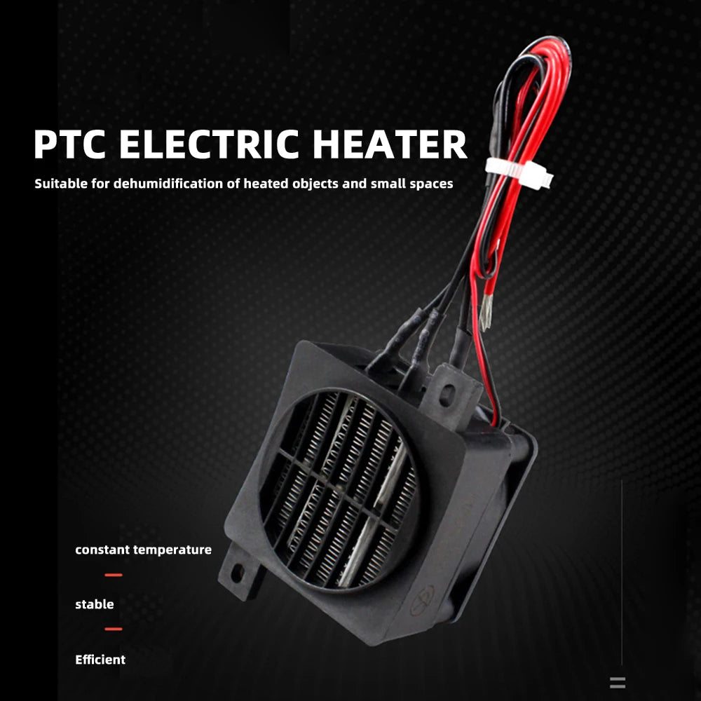 Constant-Temperature Air Heater, PTC Heating Element, 12V 120W, 100W, 24V 200W Ceramic Heater with Heat-Conducting Fan
