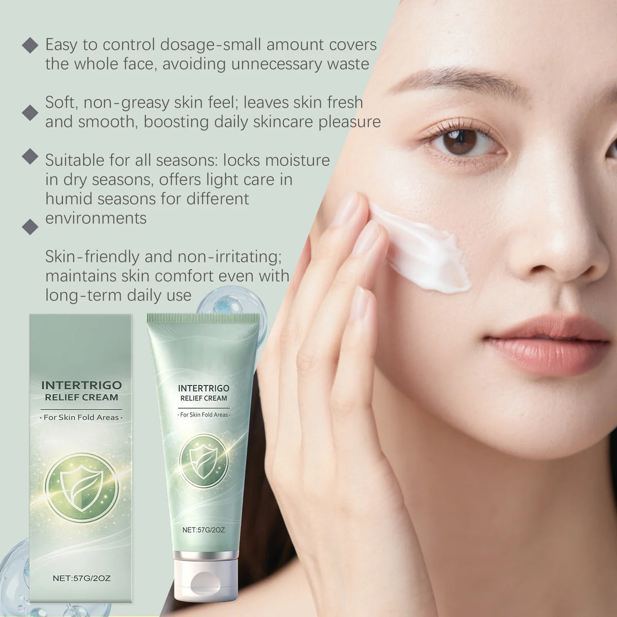Intertrigo Relief Cream for Body Redness Relief Skin Fold Areas Light Breathable Long Lasting Hydrating Brighten Body Sk