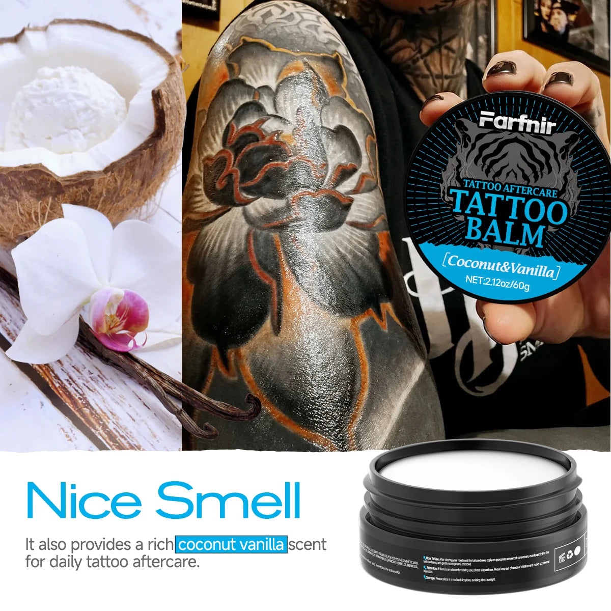 TATTOO BALM Cream Moisturizing Nourishing After Tattooing Brightens Lasting Color Fixation Enhances Protection Color, Ge