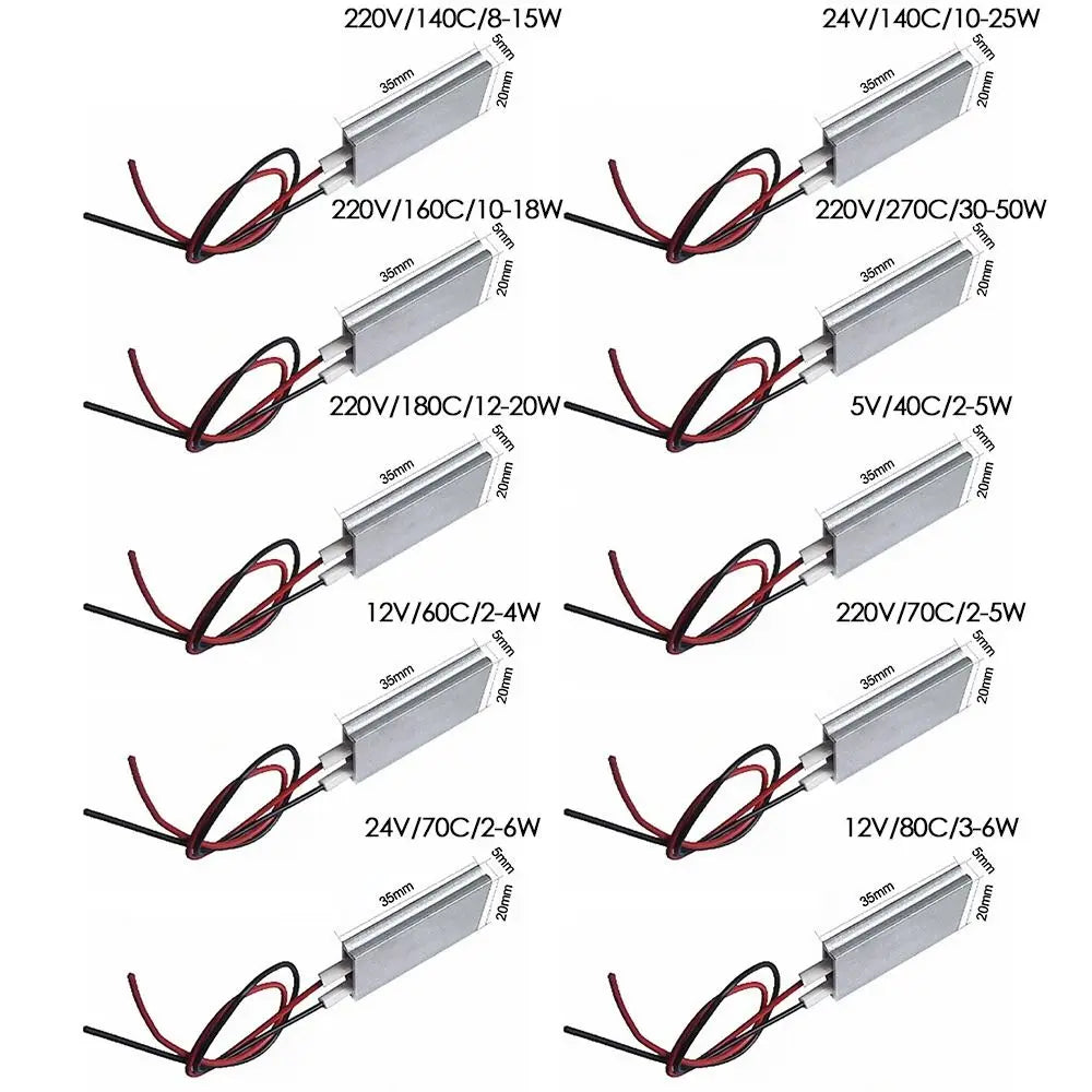 5-220V 40-270 Degrees Celsius PTC Heaters Heating Element Hair Dryer Curlers Heater Poultry Incubator Preheating
