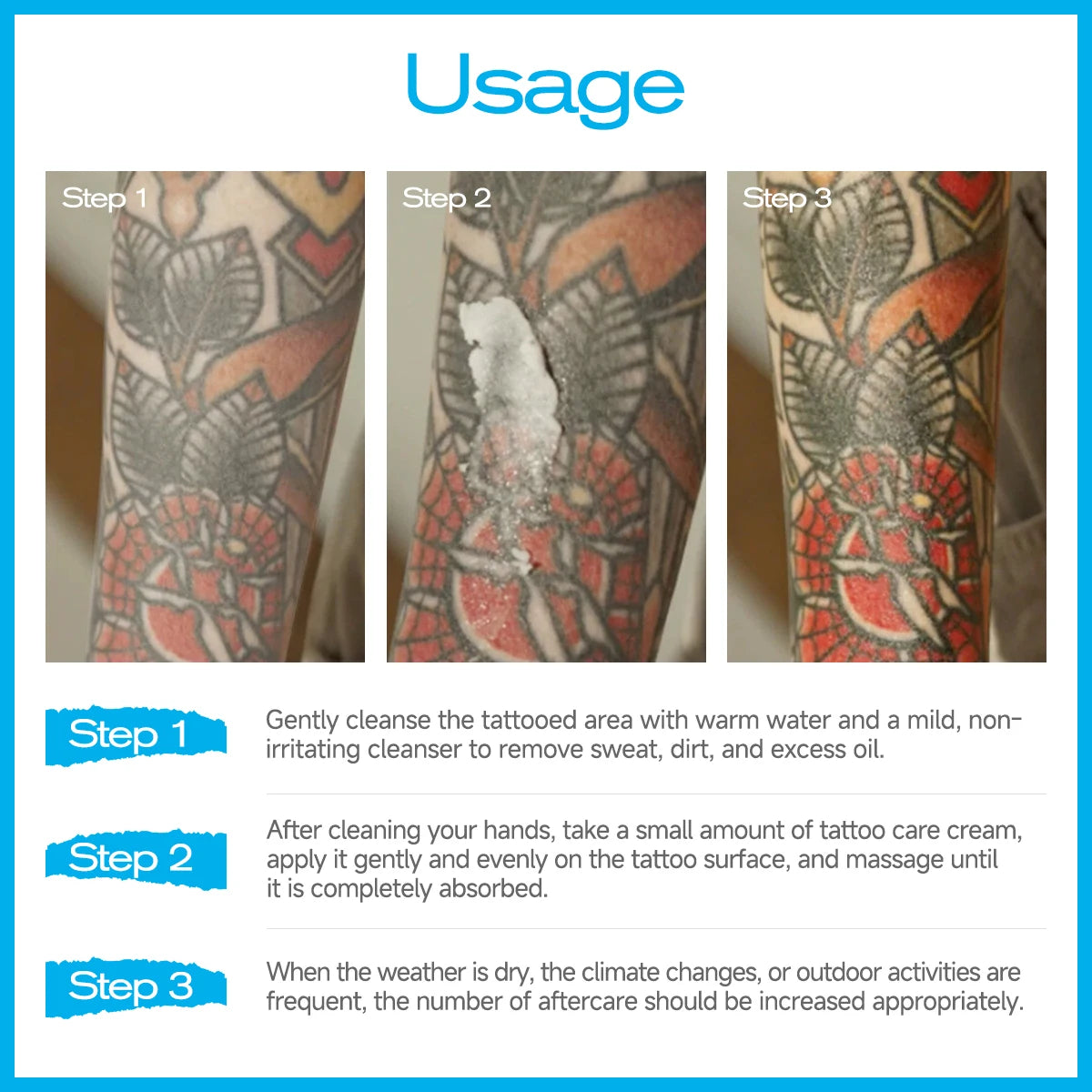 TATTOO BALM Cream Moisturizing Nourishing After Tattooing Brightens Lasting Color Fixation Enhances Protection Color, Ge
