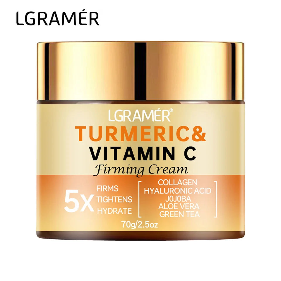 Turmeric Vitamin C Face Cream Smooth Wrinkle Moisturizing Firming Collagen Lightening Repairing Smooth Skincare Whitenin