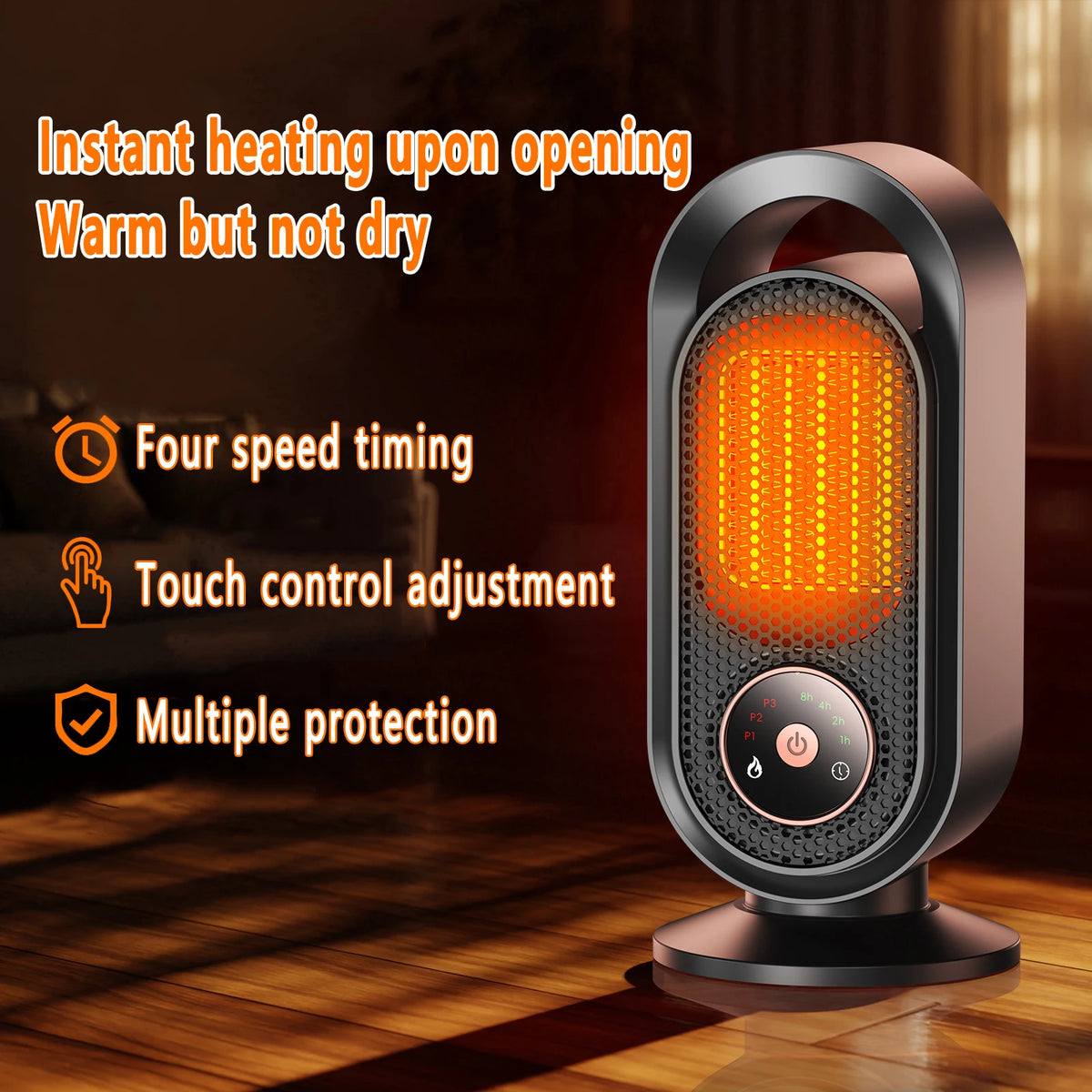 Winter Portable desktop Heater PTC Fast Heating 1000W Household Heater 110V-220V Electric Heater Suitable for Home/Offic